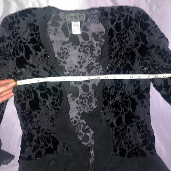 Vintage Velvet Black Floral Cardigan - Picture 8 of 9